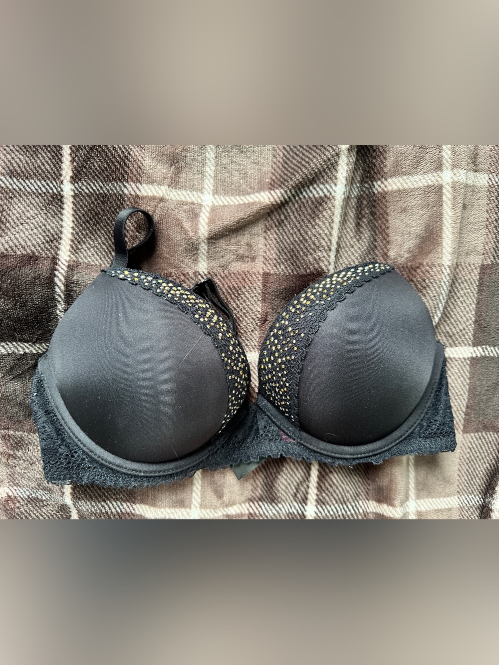 La SENZA hello sugar Black Bra with Gold Accent